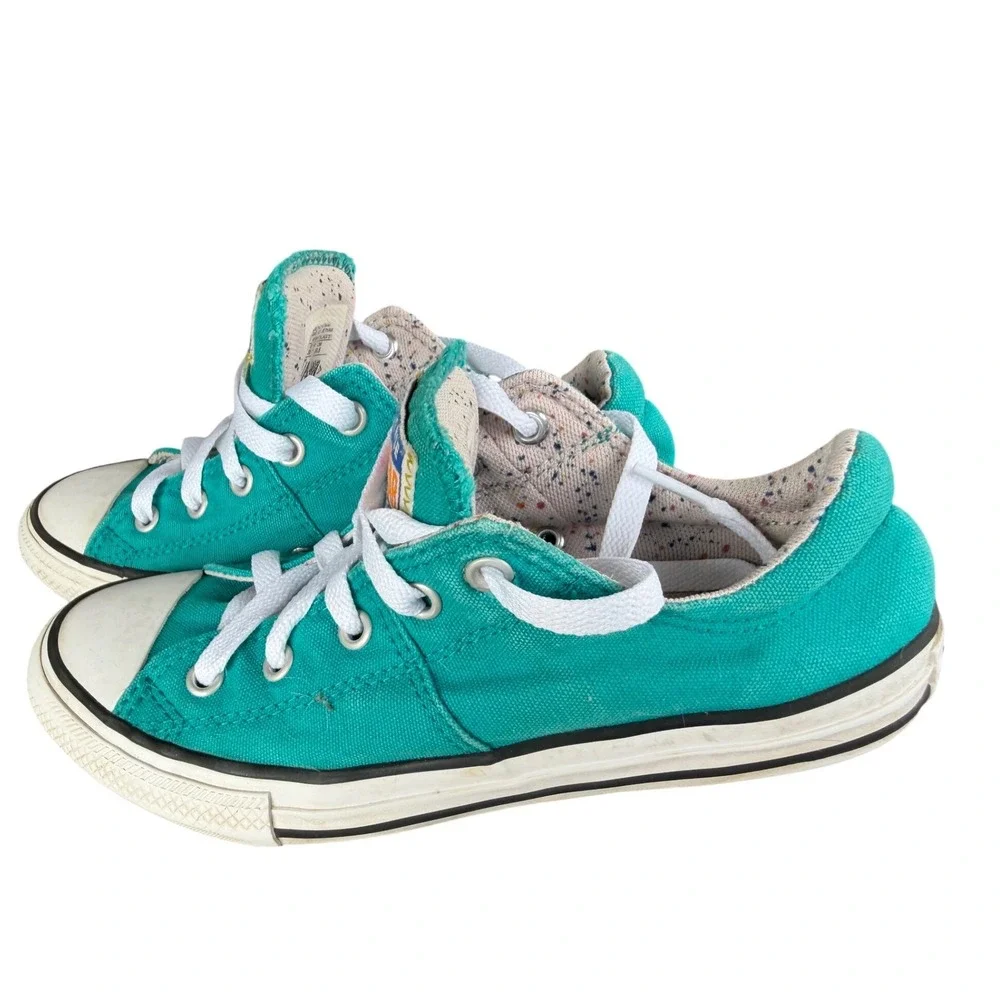 Converse Chuck Taylor Junior All Star‎ Low Top Teal Confetti Kids Shoes Size 2